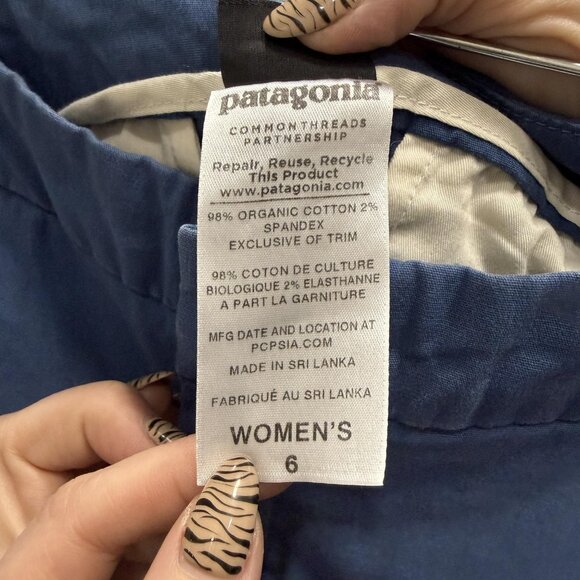 Patagonia Pants Womens 6 Blue Organic Cotton Twill Chino Straight Leg Stretch - Picture 4 of 12